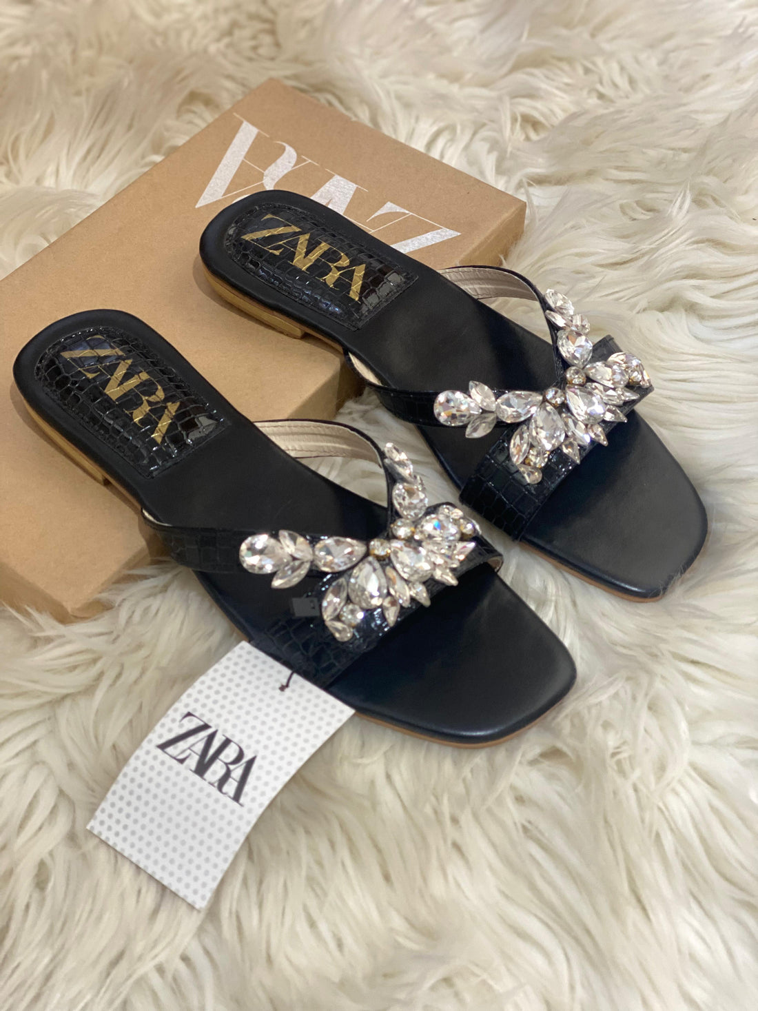 Crystal Stoned Zara Flats